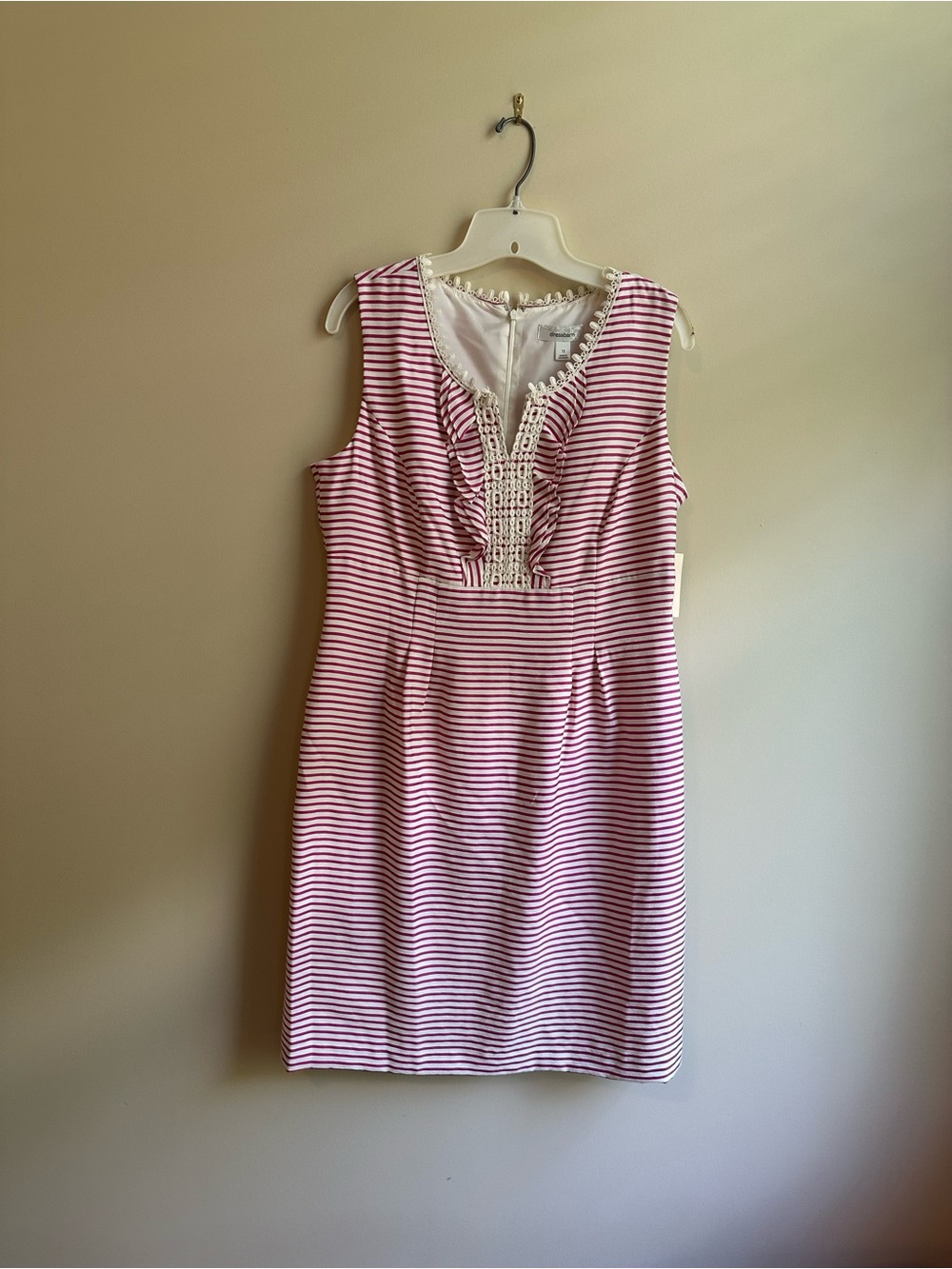 Dress Barn Pink & White Striped Sheath Dress